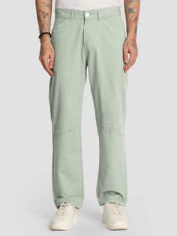 Bene Kleed - Men Green Relaxed Fit Solid Cut and Sew Casual Pant