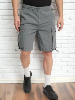Bene Kleed - Men Grey Solid Cargo Shorts