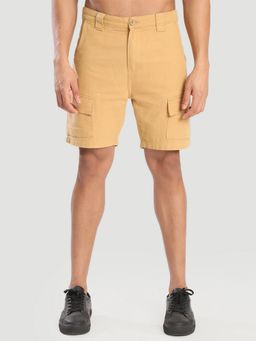 Bene Kleed - Men Tan Regular Fit Cotton Cargo Shorts