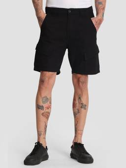 Bene Kleed - Men Mid-Rise Regular Fit Black Cargo Shorts