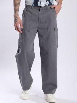 Bene Kleed - Men Grey Loose Balloon Fit Cargos