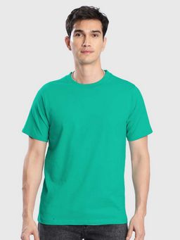 Bene Kleed - Men Turquoise Crew Neck Half Sleeves T-Shirt