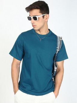 Bene Kleed - Teal Men Crew Neck Half Sleeves T-Shirt