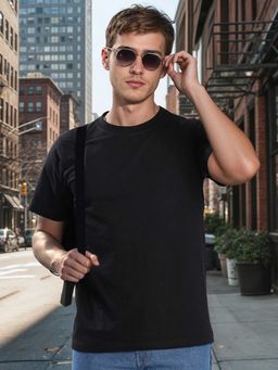 Bene Kleed - Men'S Black Crew Neck Half Sleeves T-Shirt