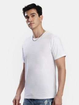 Bene Kleed - White Crew Neck Half Sleeves T-Shirt