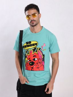 Bene Kleed - Men Crew Neck Half Sleeves Blue T-Shirt