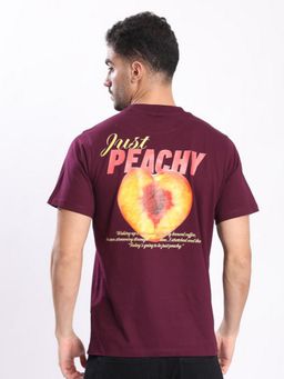 Bene Kleed - Men Crew Neck Half Sleeves Burgundy T-Shirt