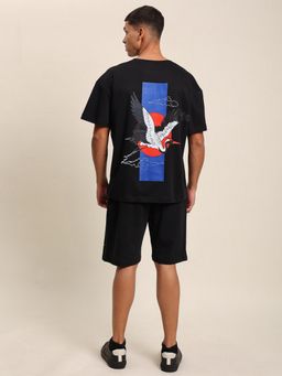 Bene Kleed - Men's Black Cotton Crew Neck Half Sleeves T-Shirt