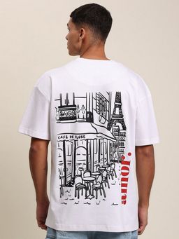 Bene Kleed - Men White Round Neck Half Sleeves T-Shirt