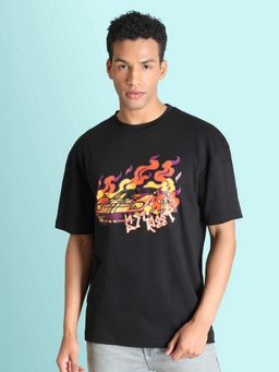 Bene Kleed - Men Black Crew Neck Cotton Half Sleeves T-Shirt