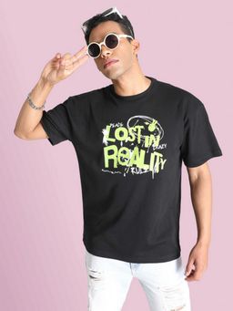 Bene Kleed - Men Black Crew Neck Half Sleeves T-Shirt