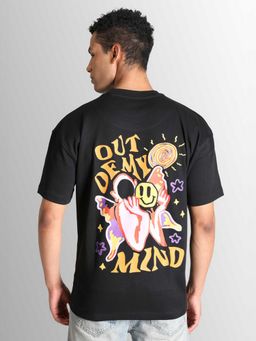 Bene Kleed - Men Crew Neck Half Sleeves Black Cotton T-Shirt