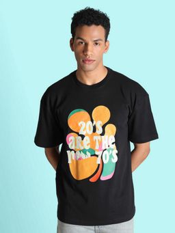 Bene Kleed - Mens Black Cotton Crew Neck Half Sleeves T-Shirt