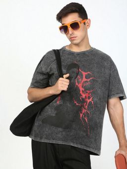 Bene Kleed - Grey Crew Neck Half Sleeves Men's T-Shirt