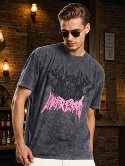 Bene Kleed - Men Crew Grey Neck Half Sleeves T-Shirt