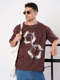Bene Kleed - Men Half Sleeves Brown T-Shirt