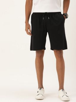 Bene Kleed - Men Black Mid-Rise Oversize Pure Cotton Shorts