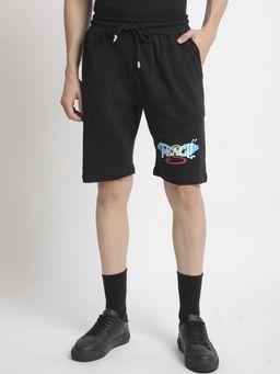 Bene Kleed - Men Black Oversize Printed Shorts