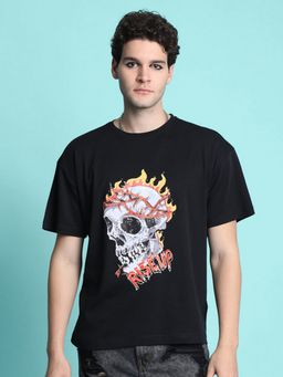 Bene Kleed - Black Crew Neck Mens Half Sleeves T-Shirt