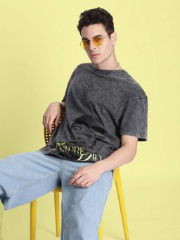 Bene Kleed - Men Grey Crew Neck Half Sleeves T-Shirt