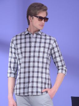 CRIMSOUNE CLUB - Men Brown Cotton Checks Shirt