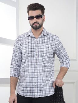 CRIMSOUNE CLUB - Men Wine Cotton Checks Shirt