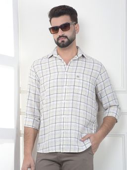 CRIMSOUNE CLUB - Men Brown Cotton Blend Checks Shirt