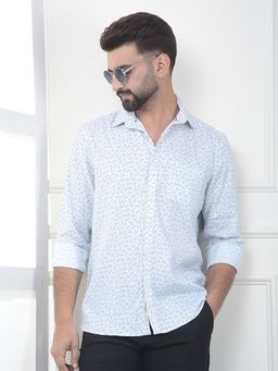 CRIMSOUNE CLUB - Men Green Lyocell Blend Abstract Shirt