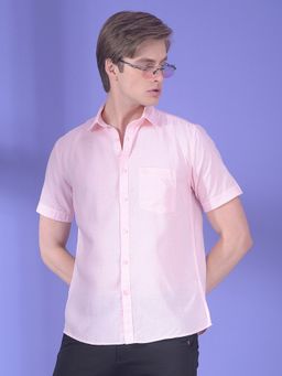 CRIMSOUNE CLUB - Men Pink Lyocell Blend Solid Shirt