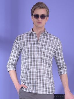 CRIMSOUNE CLUB - Men Brown Cotton Checks Shirt