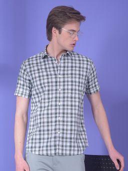 CRIMSOUNE CLUB - Men Green Cotton Checks Shirt