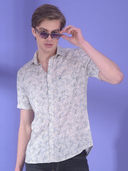 CRIMSOUNE CLUB - Men Blue Lyocell Blend Floral Shirt