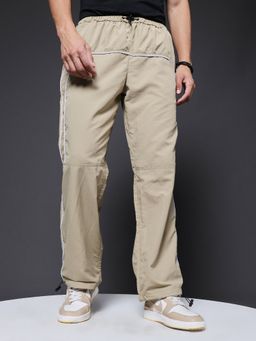 PRONK - Men Beige Striped Trackpant