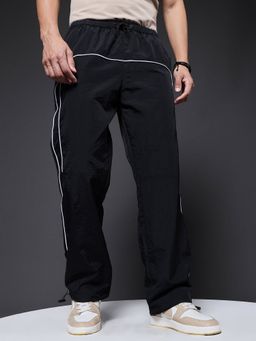 PRONK - Men Black Striped Trackpant