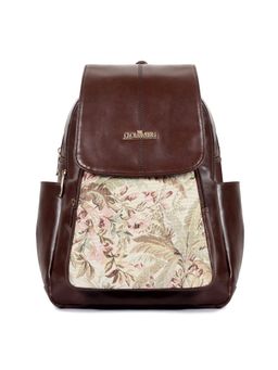 The Clownfish - Brown Printed Faux Leather Backpack