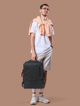 The Clownfish - Black Solid Nylon Backpack