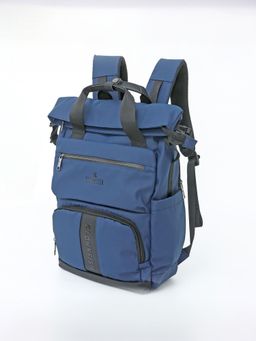 The Clownfish - Navy Blue Solid Nylon Backpack