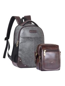 The Clownfish - Brown Solid Synthetic Backpack and Slingbag