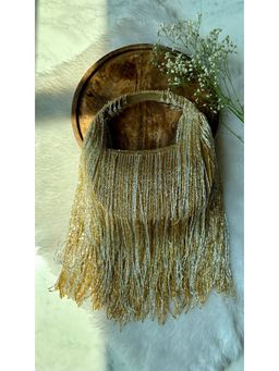 Fuchsia by Aashka Mehta - Gold Embellished Velvet Sheet Clutch