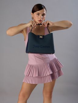 Juicy Couture - Navy Blue Solid Pu Slingbag with Detachable Strap