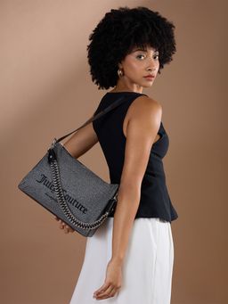 Juicy Couture - Grey Solid Pu Handbag and Detachable Strap