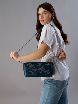 Juicy Couture - Navy Blue Embellished Pu Slingbag