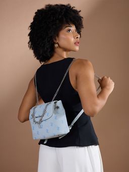 Juicy Couture - Blue Woven Pu Backpack