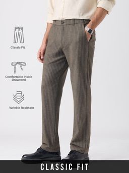 The Souled Store - Brown Stripes Trouser