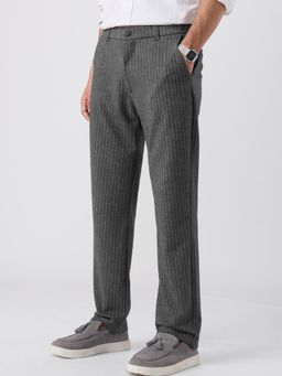 The Souled Store - Charcoal Stripes Trouser