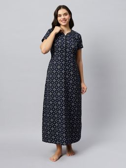 Quira - Womens Printed Nightdress - Blue