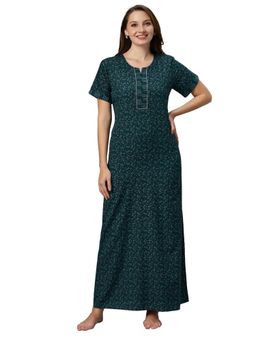 Quira - Womens Rama Nightdress Poly Cotton Printed Short Sleeves