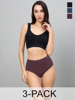 C9 Airwear - Womens Soft Seamless Hipster Briefs All-Day Comfort Multi-Color (Pack of 3)