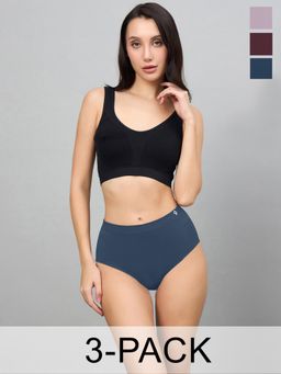 C9 Airwear - Womens Soft Seamless Hipster Briefs All-Day Comfort Multi-Color (Pack of 3)
