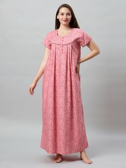 Quira - Womens Floral Print Gowns - Pink
